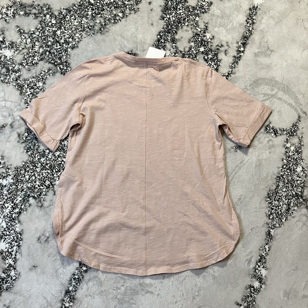 Grey Lab Shirt Womens‎ Size Small Pink Short Sleeve USA Made Cotton Basic - Picture 3 of 8